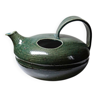 Glazed stoneware jug/pourer/watering can, vintage La Borne craftsmanship.