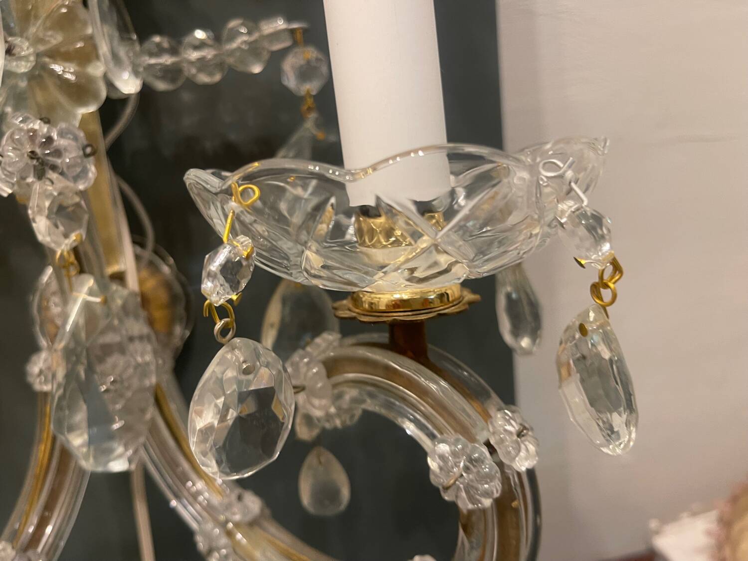 Large Maria Teresa Crystal Sconces Set of 2 1970’s