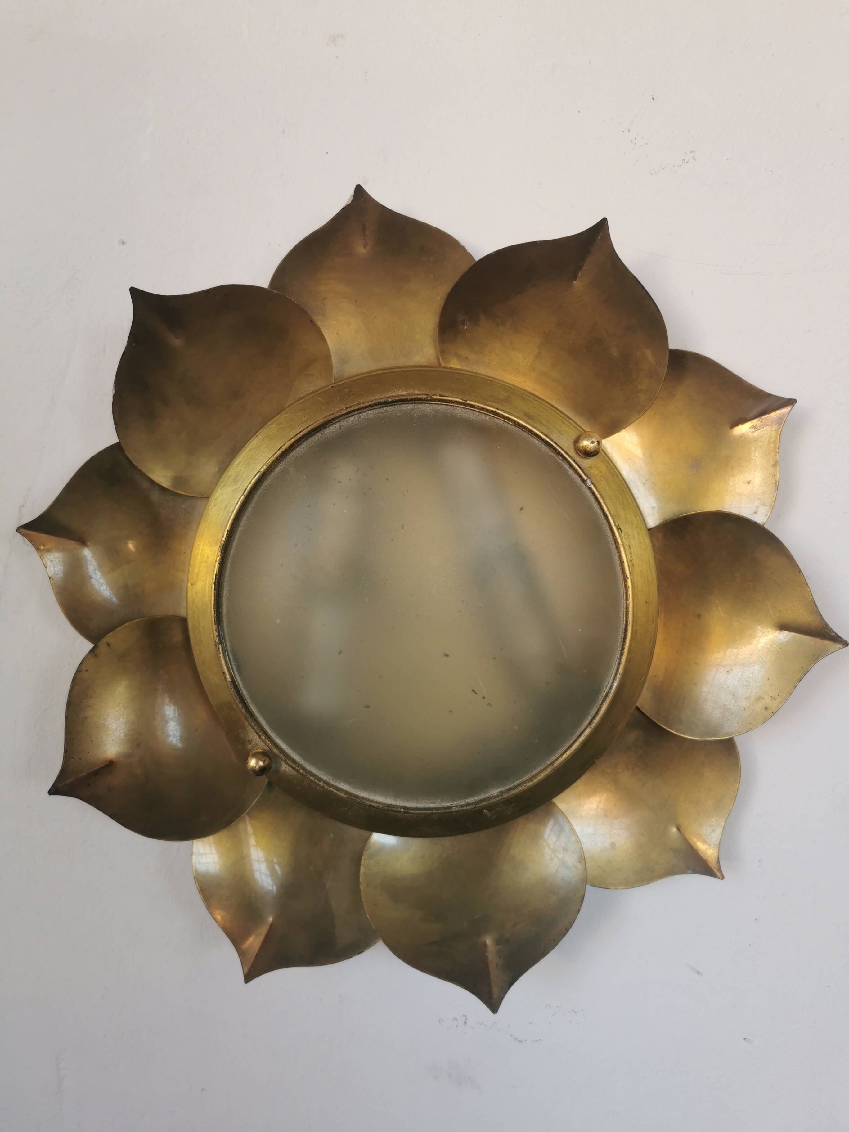 Brass flower ceiling or wall light