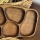 Olive wood platters, in organic shapes.