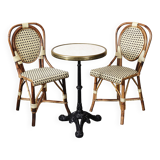 Parisian bistro table and chairs.