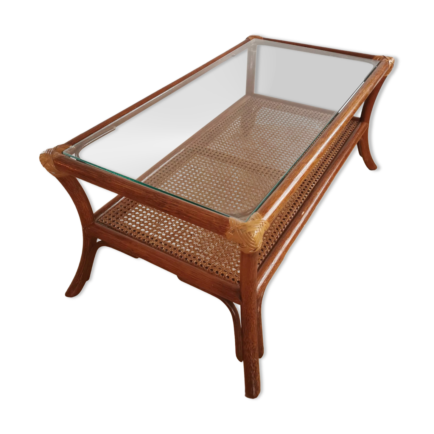 Vintage canning coffee table glass tray