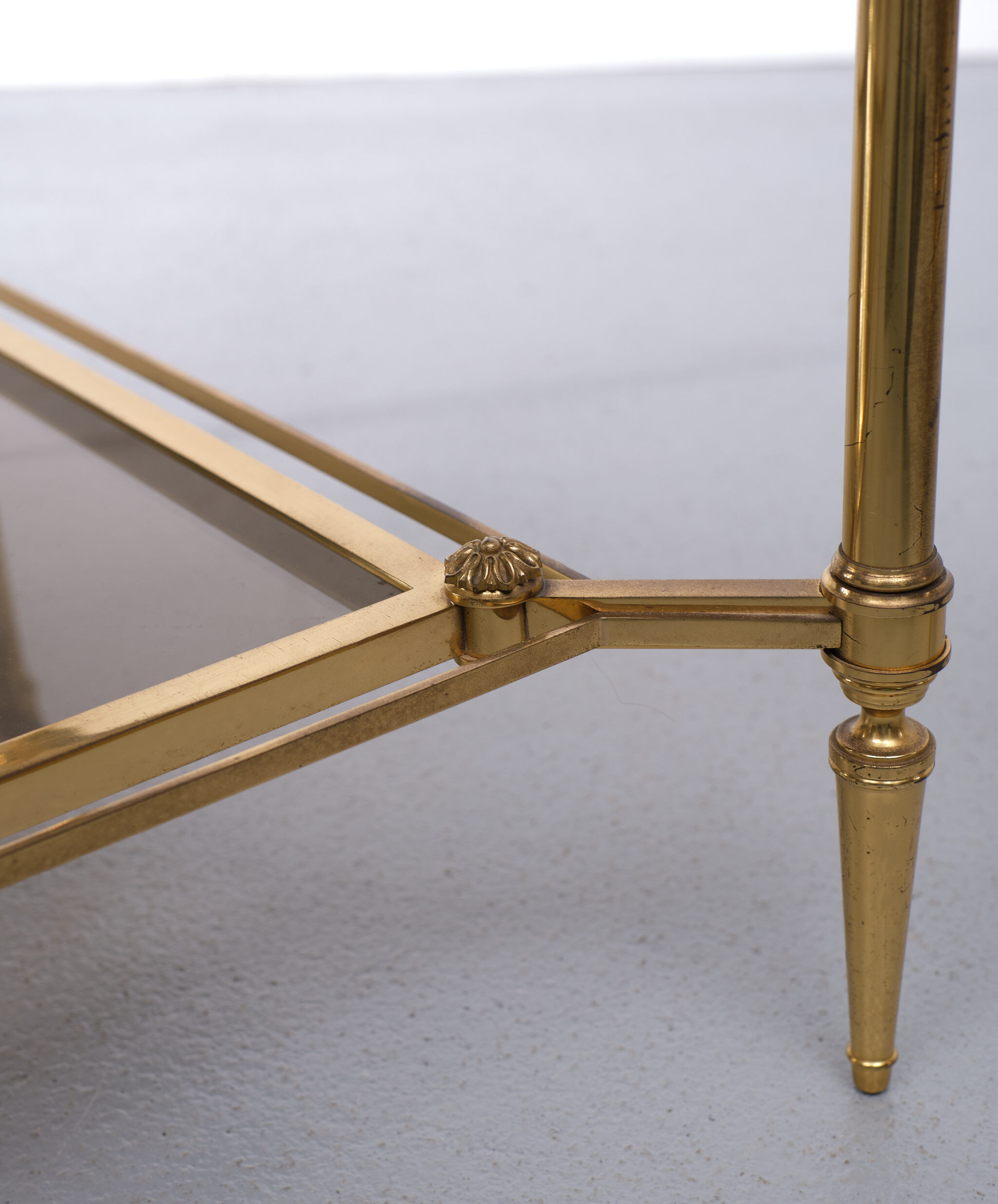 Superb brass bronze sofa tables, 1950s, france