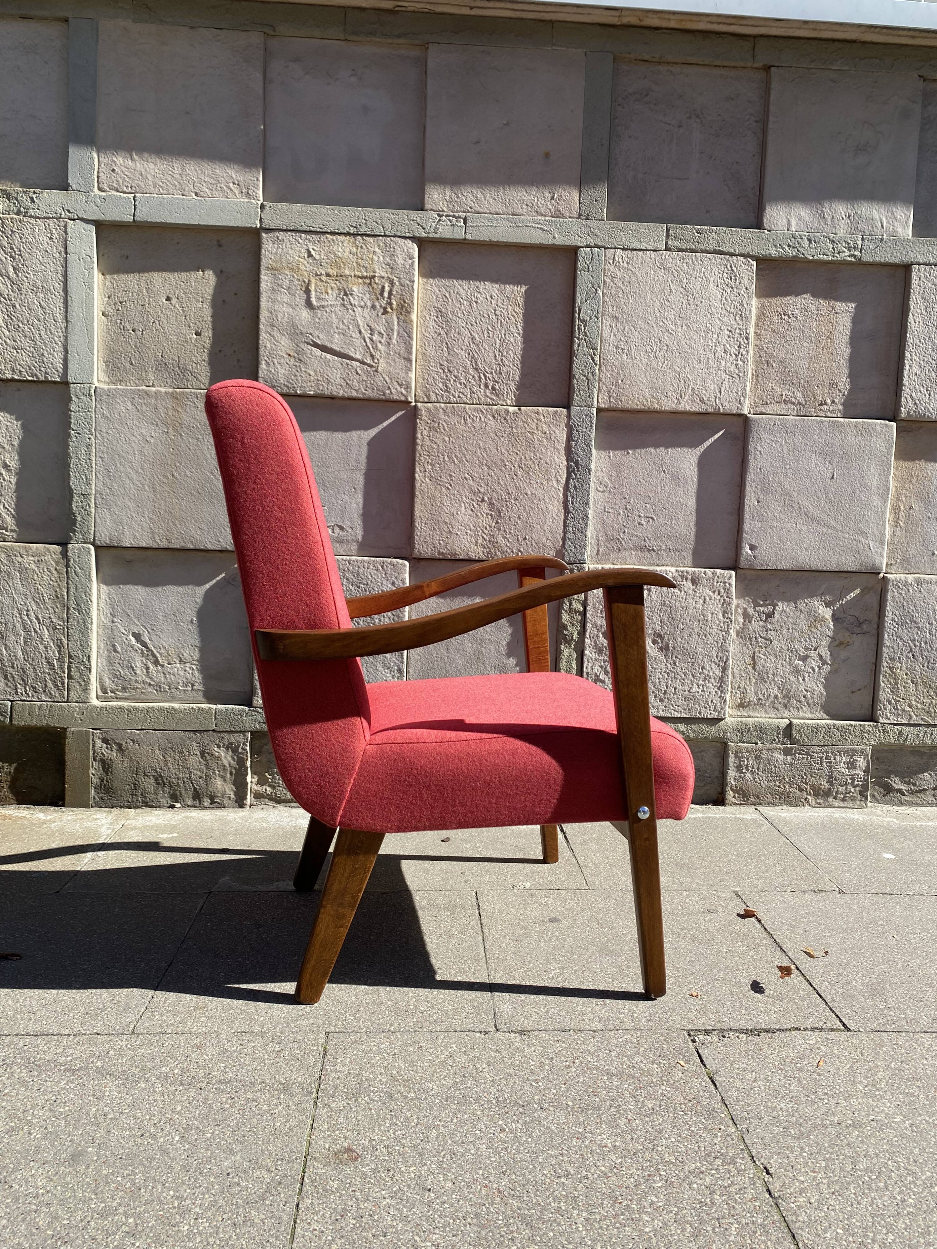 Armchair from the 1960s, Polish People's Republic, after complete renovation, wool.