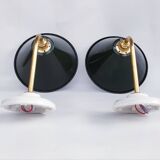 Swan neck enamelled sheet metal wall lights