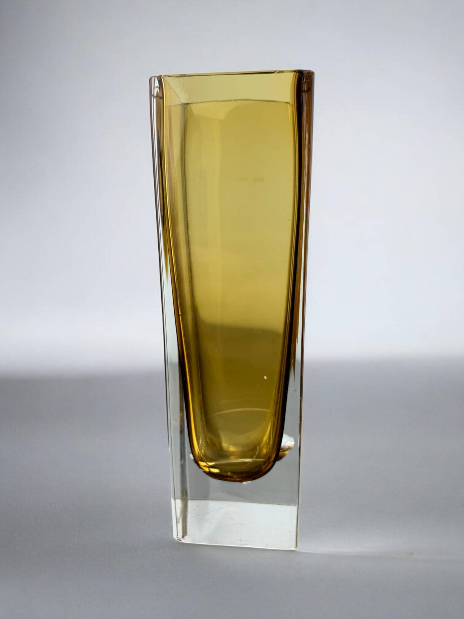 Yellow Sommerso vase, Murano glass, Italy, 1970