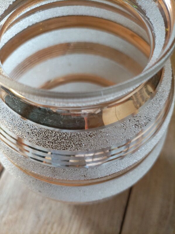 Art Deco glass vase gilded glassware Fains