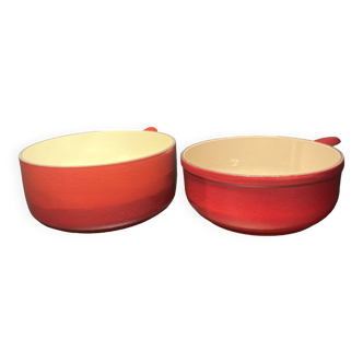 Lot de deux casseroles en fonte