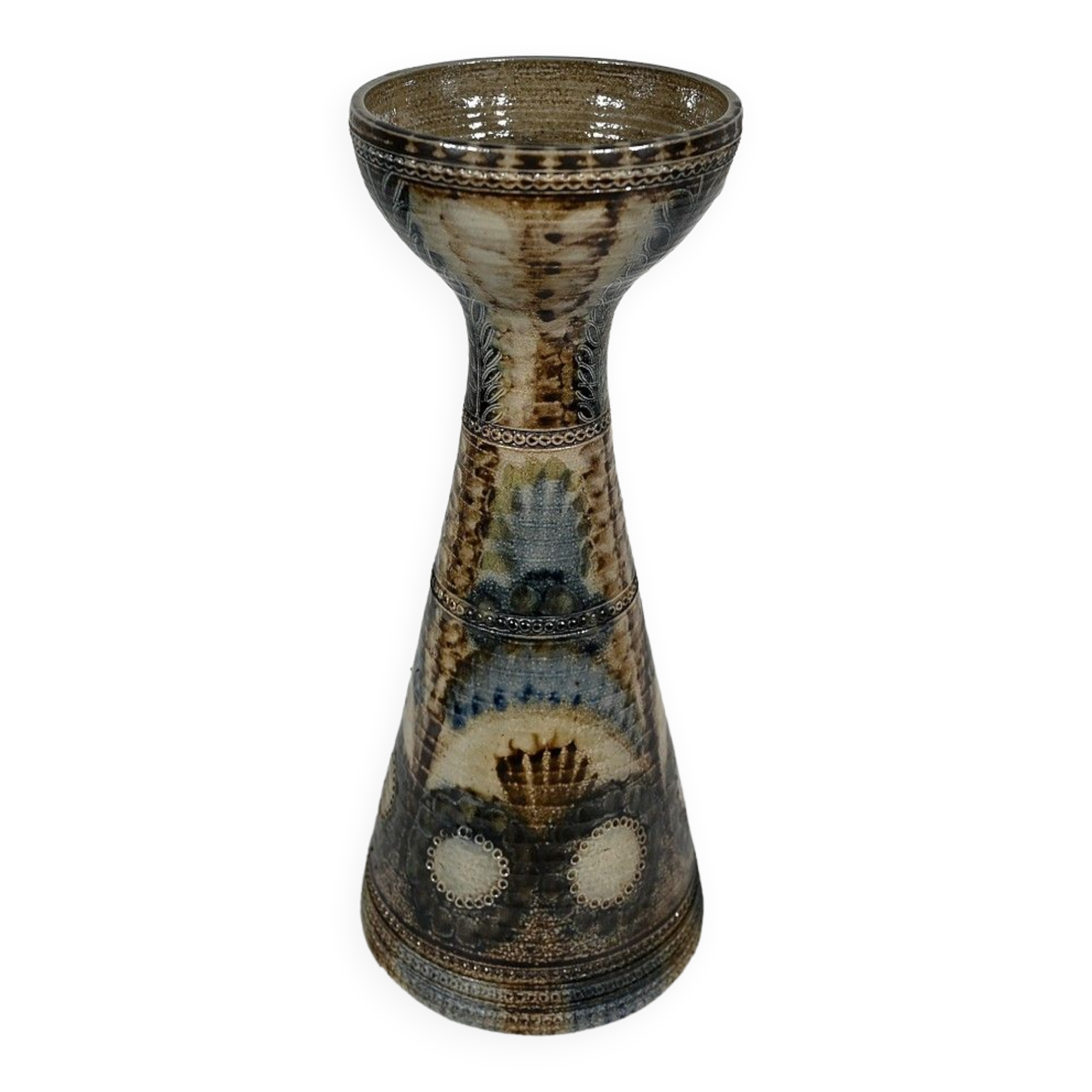 Vase in Salt Sandstone, signed J-C. Courjault for Keraluc Quimper - 1960