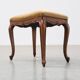 Louis XV Style Walnut Stool with Cabriole Legs and Velvet Seat, France, 20t