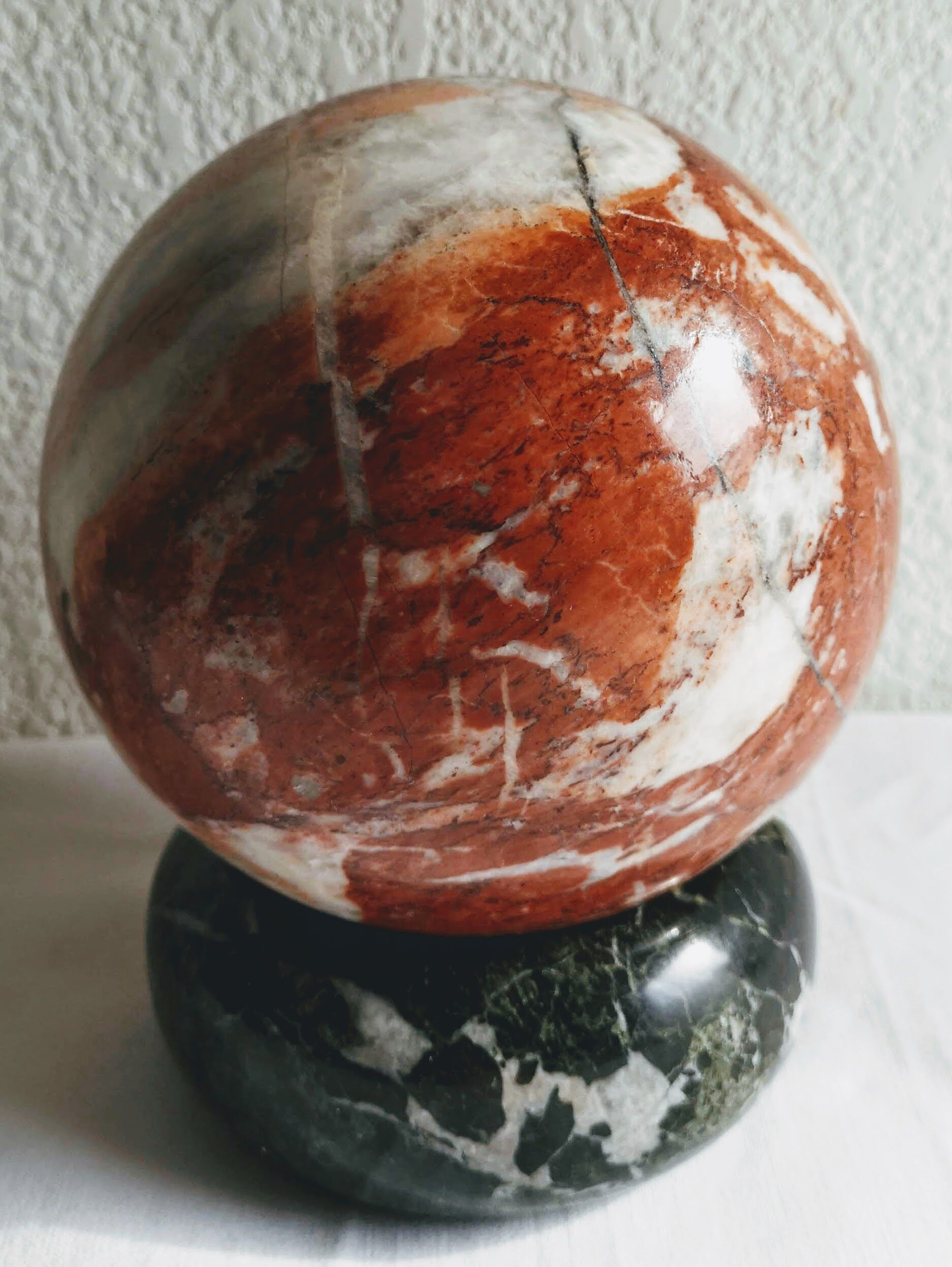 Paper press ball and marble ashtray