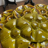 Oyster plates, set of six, earthenware, Gien