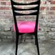 Chaises vintage en bois et velours Italie 60'S