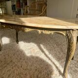 Vintage marble and brass coffee table