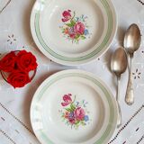 Assiettes creuses anciennes dépareillées en faïence