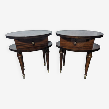 Pair of empire style pedestal tables