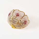 Gilt brass and crystal glass 'basket' wall light by Palwa, Germany 1960s