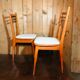 Paire de chaises vintage 1950-60 assise écru