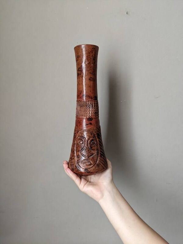 Vase en terre cuite poterie artisanale ethnique tribal slow décoration