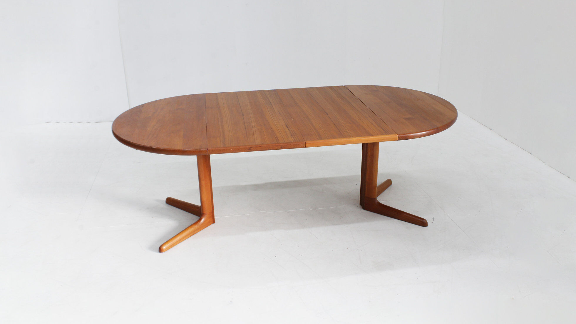 Vintage Danish round extendable dining table 1960s