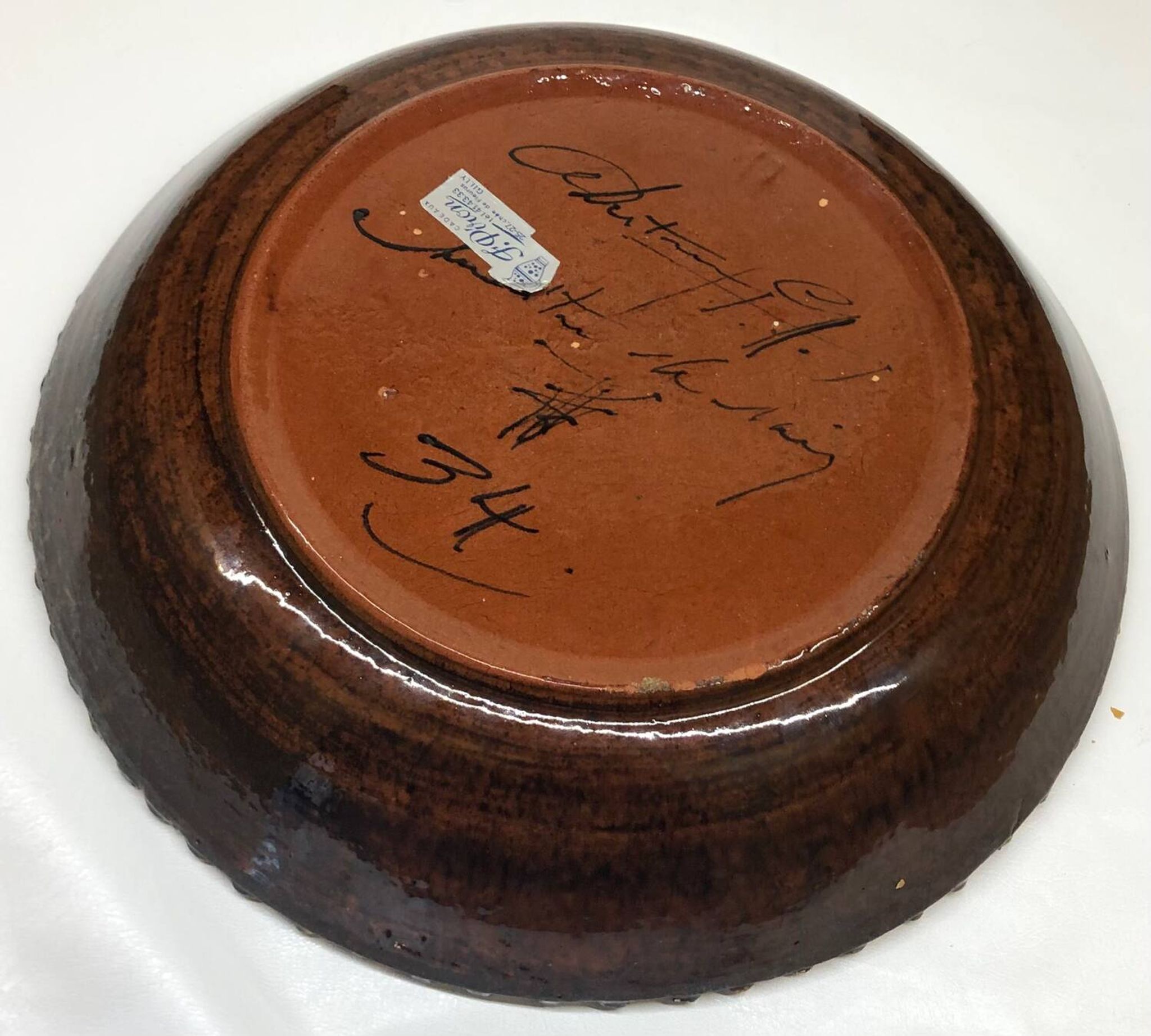 Plat en céramique de Nimy par Georges Destrebecq