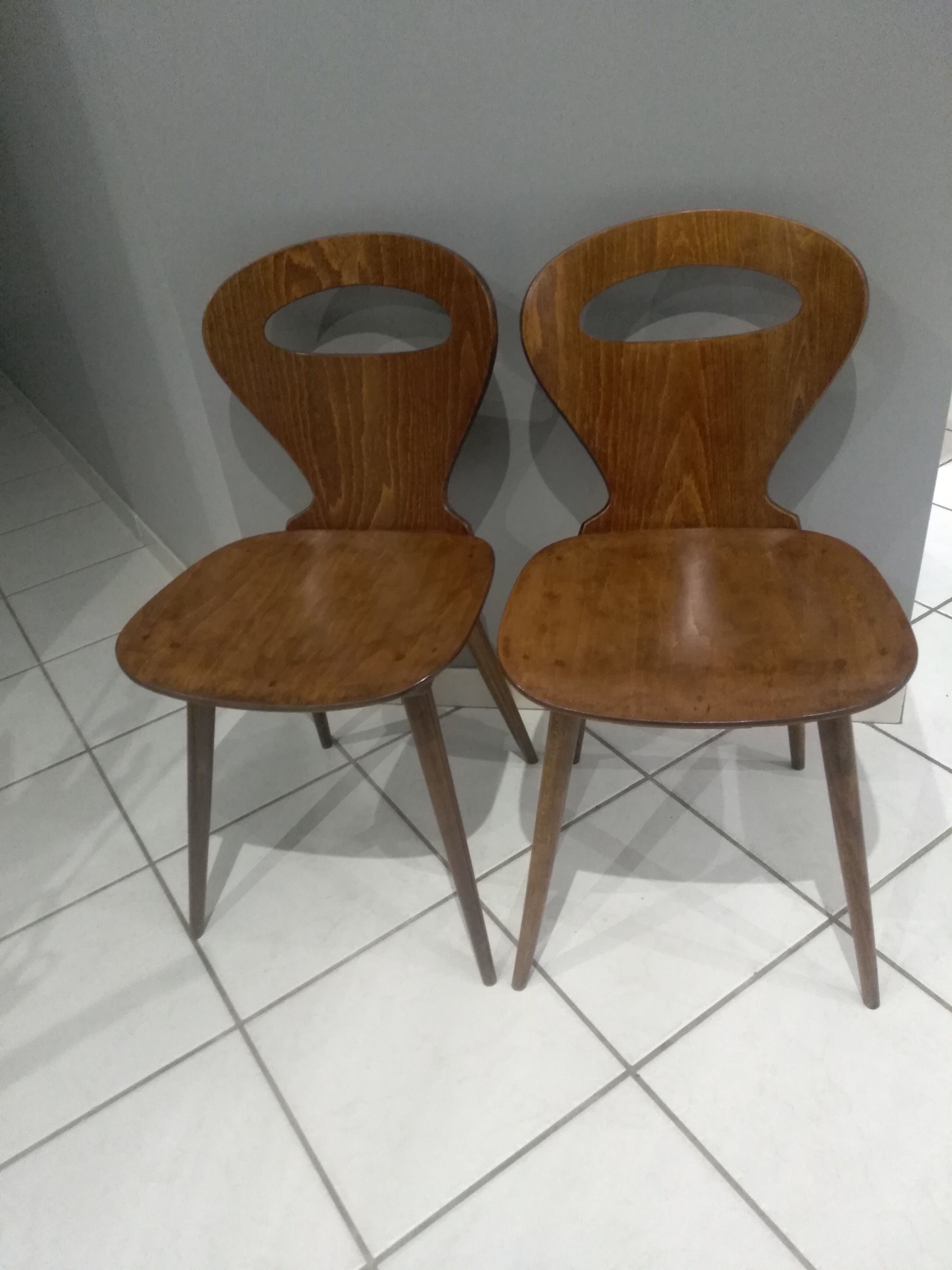 Pair of bistrot chairs Baumann Ant, 1960