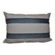 Set of 2 vintage striped blue and white linen cushions, 65 x 40 cm.