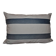 Set of 2 vintage striped blue and white linen cushions, 65 x 40 cm.