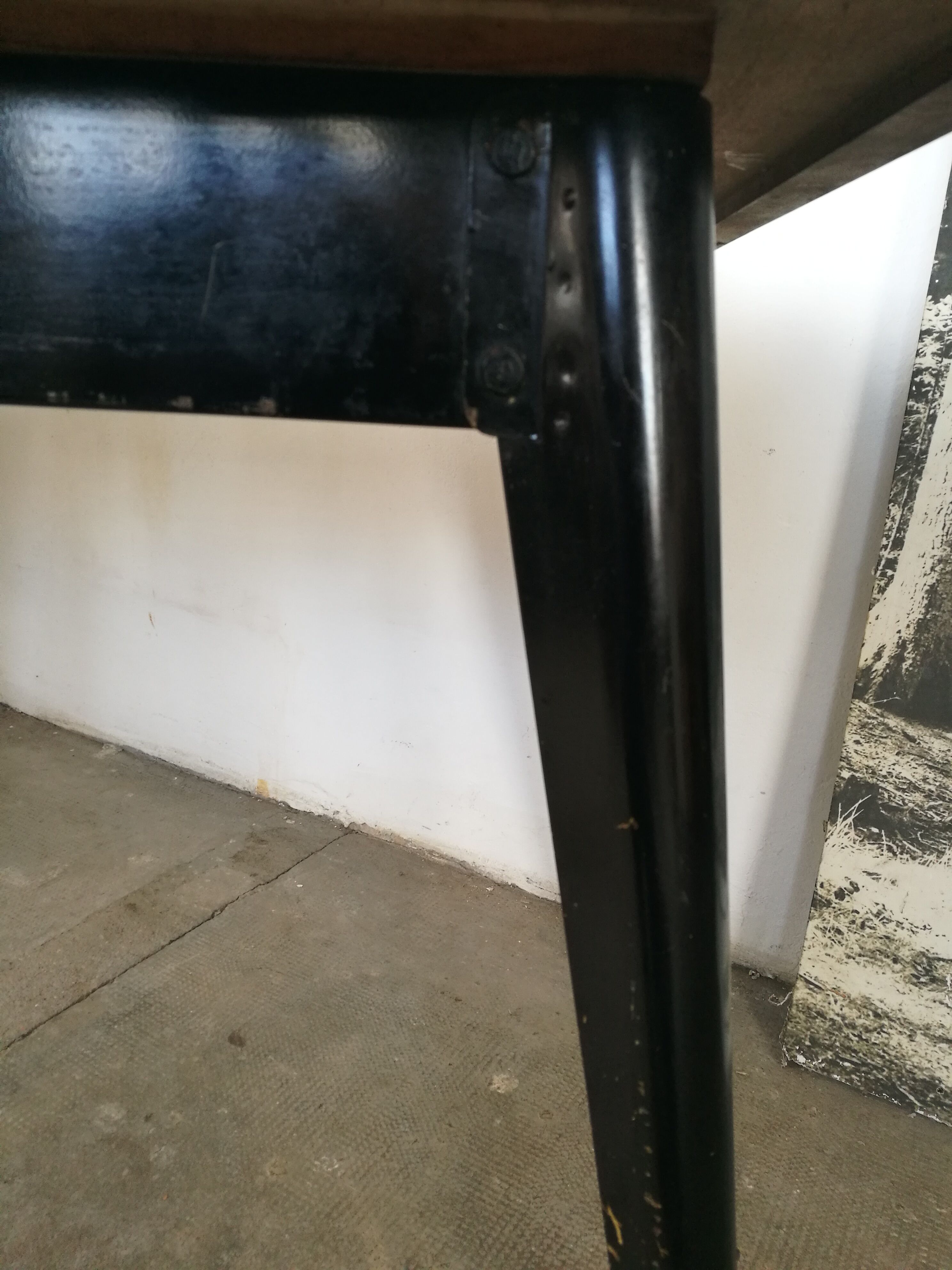 Tolix table, vintage metal and formica