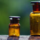 4 old apothecary bottles / amber glass pharmacy in perfect condition dated before 1960