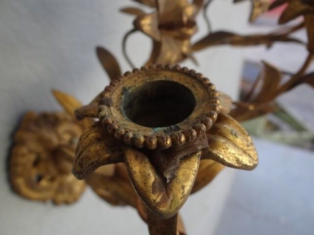 Applied Napoleon III bronze Golden Flower