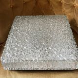 Very large vintage square Holophane wall light or ceiling light.