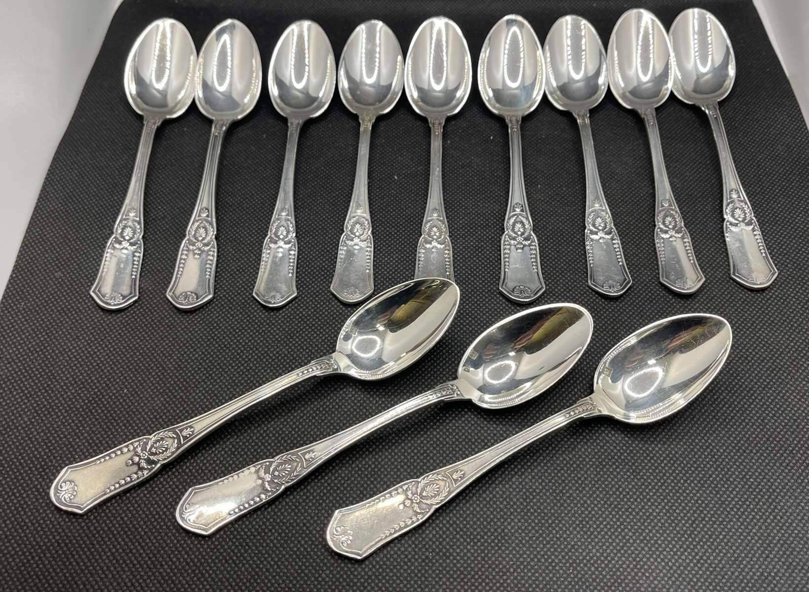 Set of 12 small BOULENGER spoons in silver-plated metal