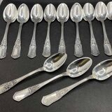 Set of 12 small BOULENGER spoons in silver-plated metal