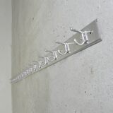 225cm Aluminum Wall Coat Rack with 16 Double Hooks, 1960s