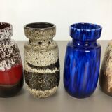 Set of four vintage pottery fat lava "242-22" vases made by Scheurich, Germany