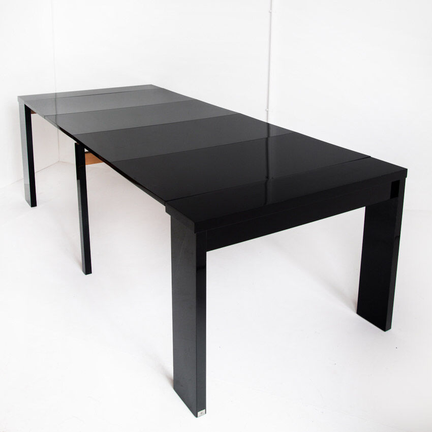 Vintage extendable table / console in lacquered wood by Paul Michel, France 1990