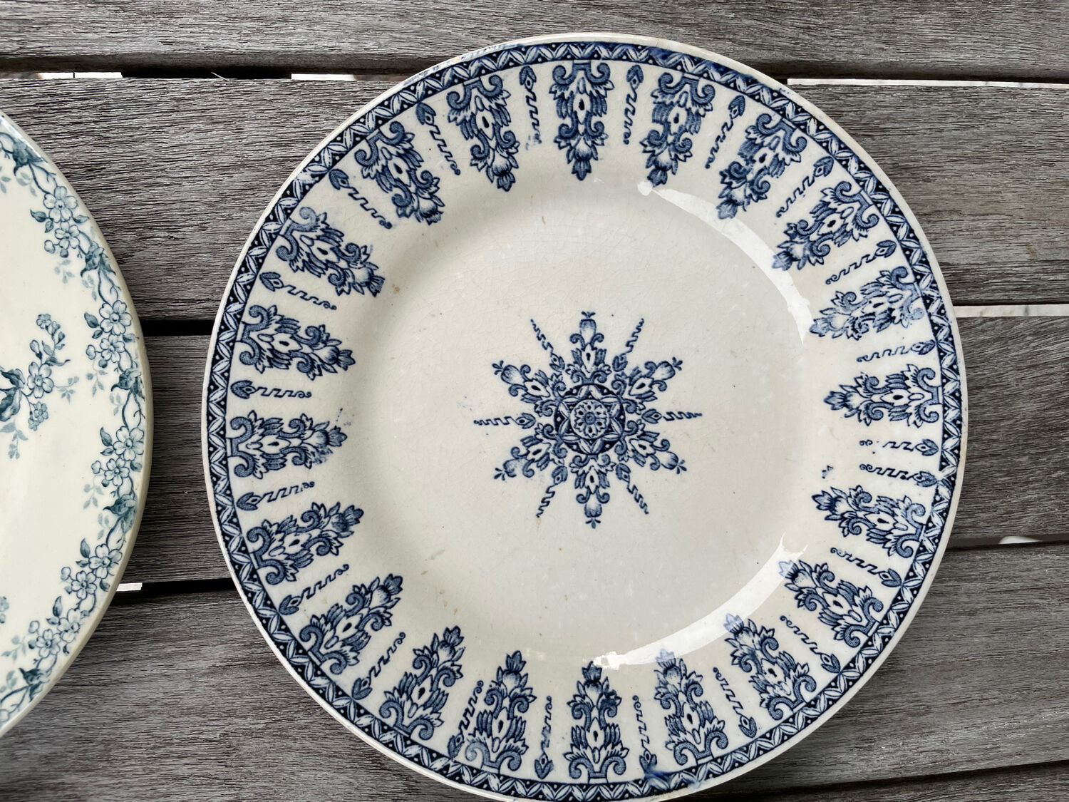 6 Mismatched Gien Iron Earth Dessert Plates