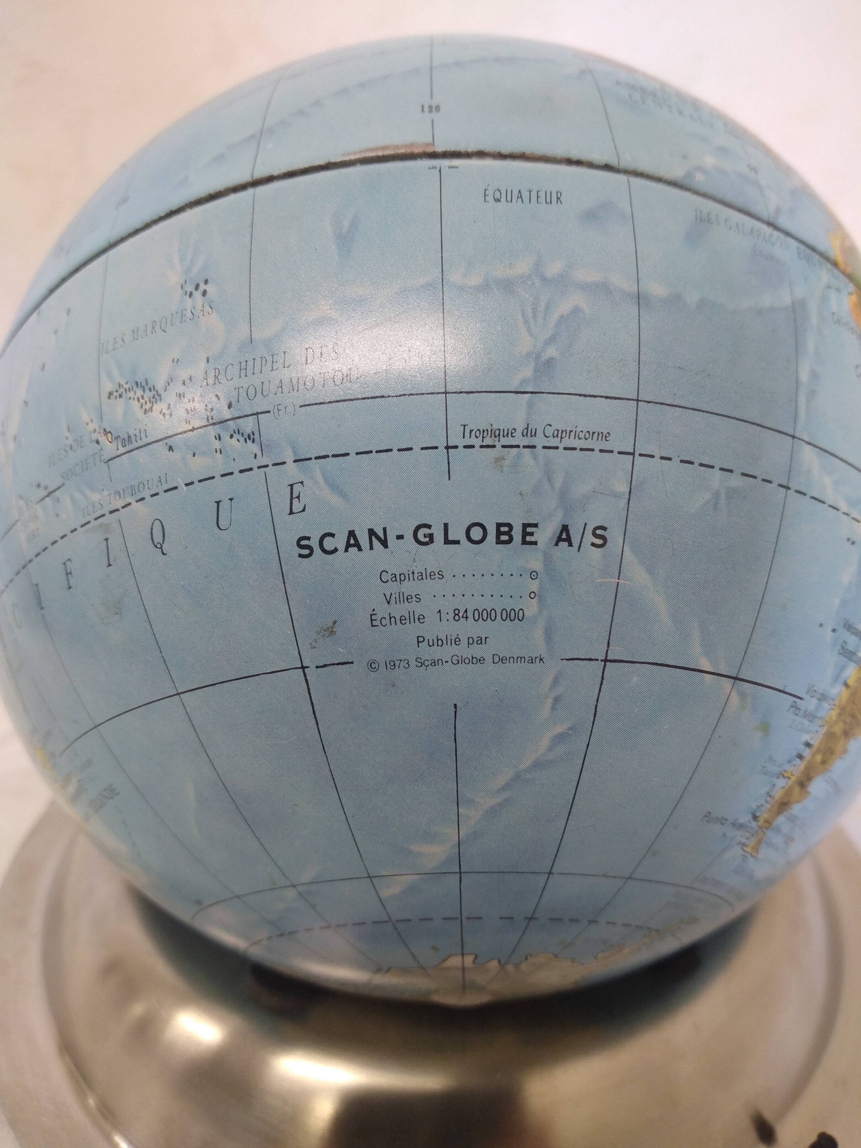 Globe terrestre scan-globe A/S 1973 Denmark