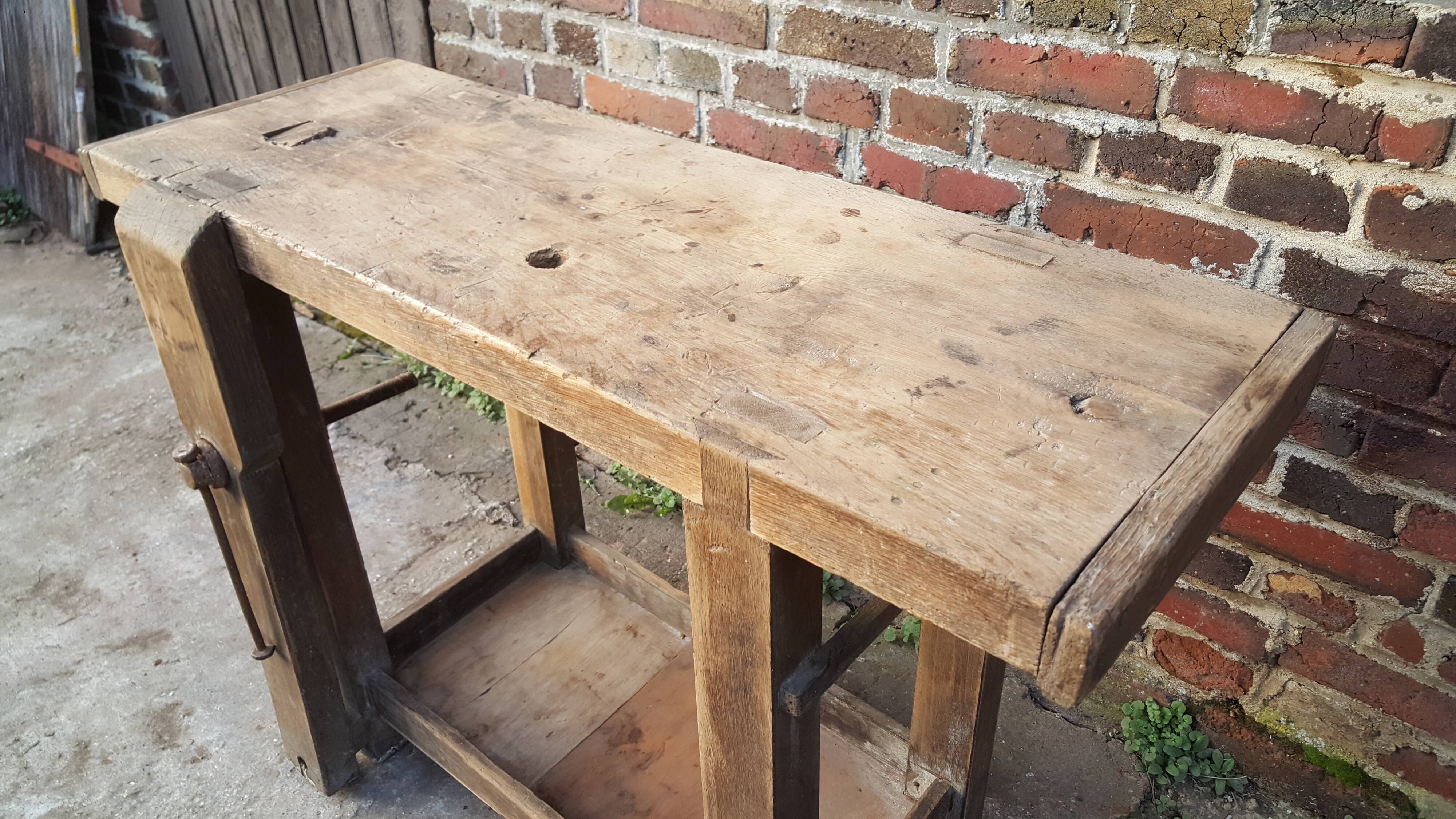 Small built old wooden 1950 IDEAL entrance console