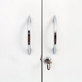 Medicine cabinet space metal double door with key Nightingale vintage