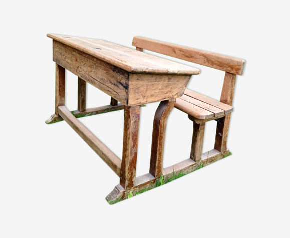 Pupitre double ancien bois