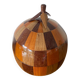 Antique Coconut Ice Bucket Wood Marquetry 1950s Vintage