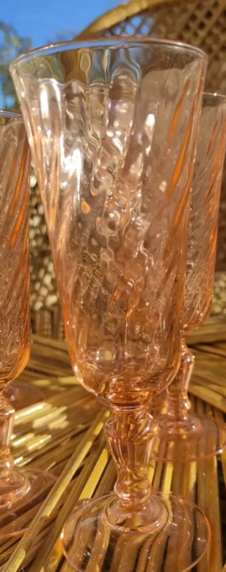 Champagne flutes rosaline d'arcoroc luminarc roses