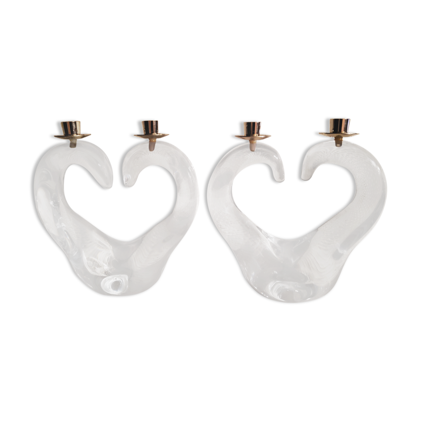 Pair of Schneider crystal chandeliers from the 50s