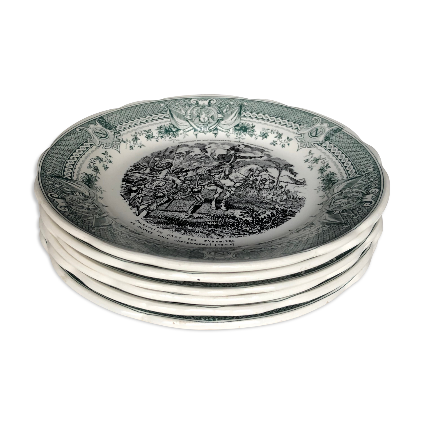 6 dessert plates in Sarreguemines earthenware Napoleon collection