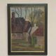 Swedish Oil on Canvas "Village House" by Unknown Artist Vintage & Framed 35x45cm