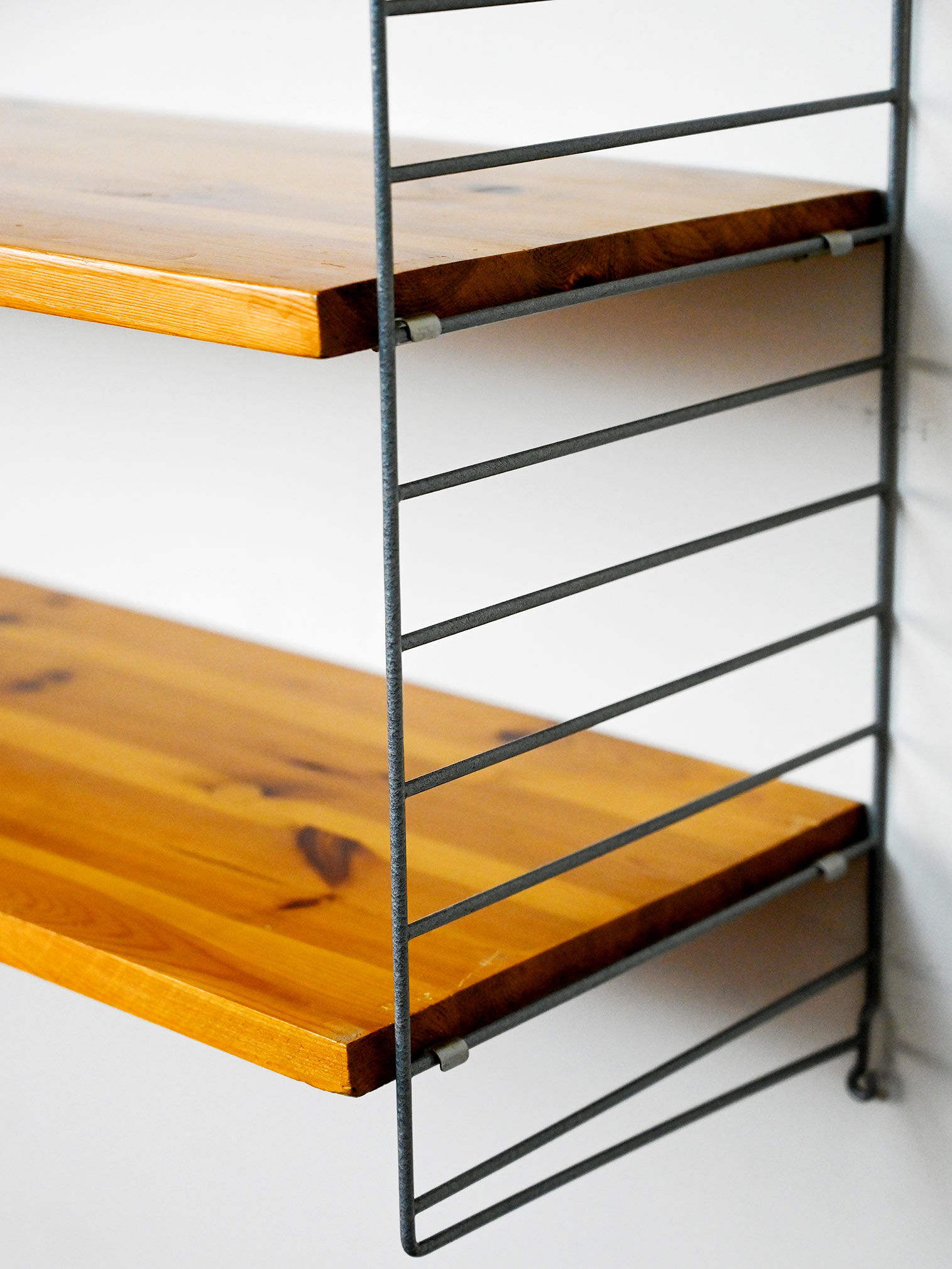 Swedish pine and metal shelf