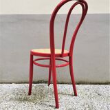 Chaise de salle à manger rouge, années 1980