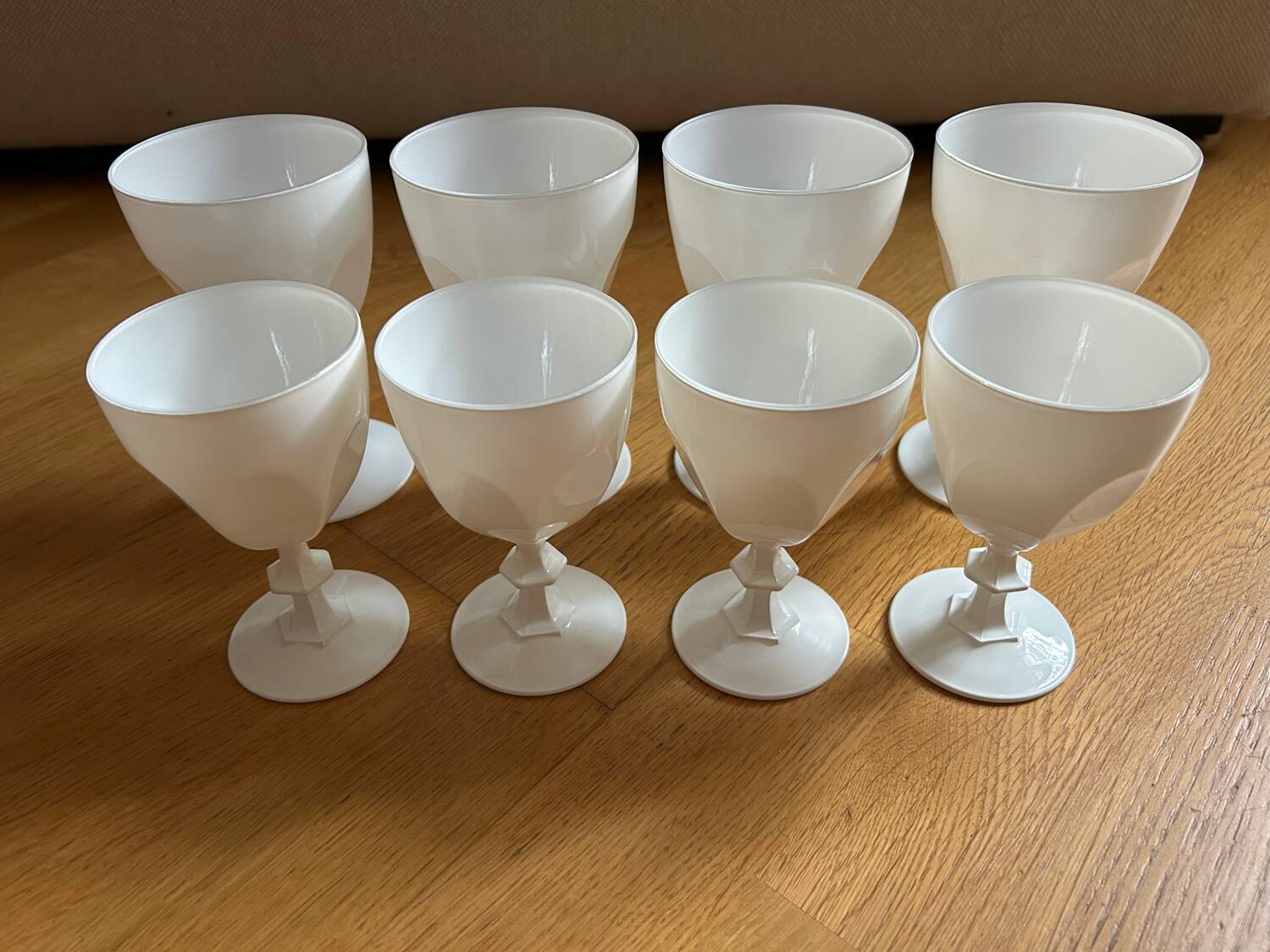 8 verres Cristal d’Arques blanc opaque